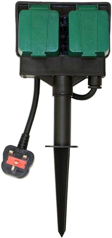 electric box on a lawn stake|Amazon.com: Outdoor Electrical Stake.